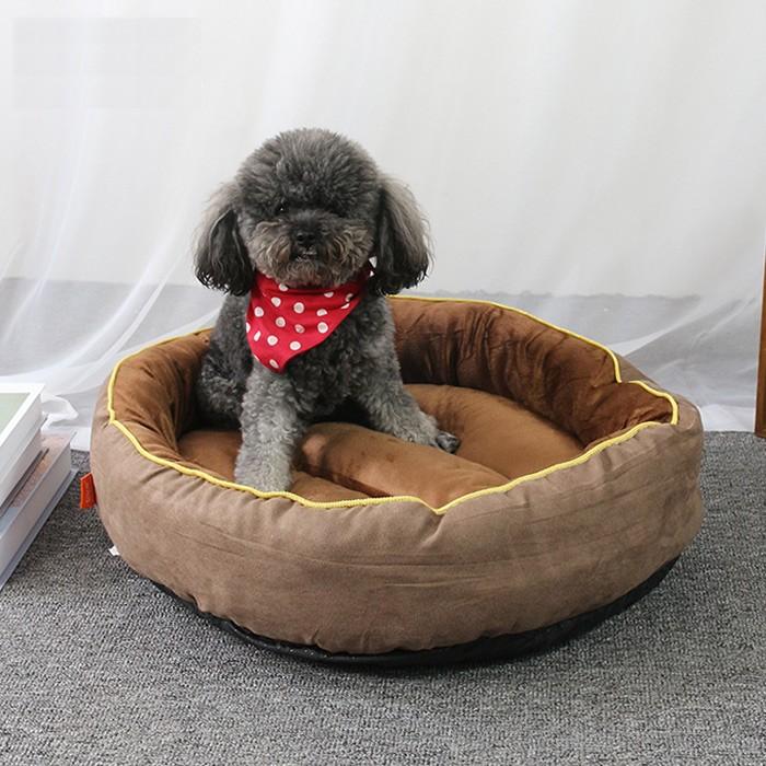通年用 犬ベッド 犬用 Gw16 丸型 丸洗い 手洗い可 ふわふわ 小型犬 犬ベッド あごのせ ブルー ブラウン Gw16 癒し館 通販 Yahoo ショッピング