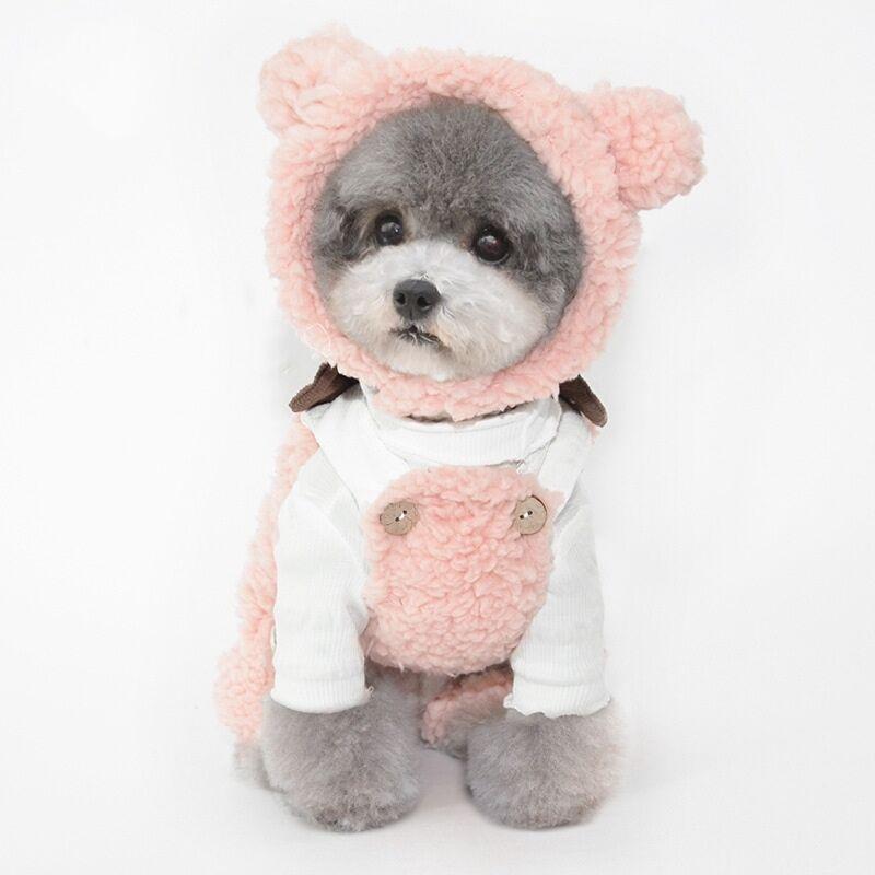 フード付き もこもこボア カバーオール 裏起毛犬服 ドッグウェア パーティー 秋 冬 猫 服 犬の服 ペット パーカー フード クマ くま耳 仮装 ペット帽子 Gy08 癒し館 通販 Yahoo ショッピング