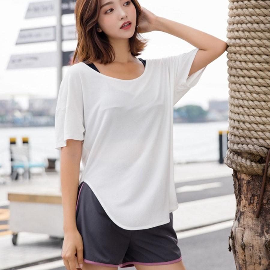 ヨガウェア レディース トップス ゆったり 半袖 Tシャツ 体型カバー スポーツウェア ランニング フィットネス おしゃれ Yjf28 癒し館 通販 Yahoo ショッピング