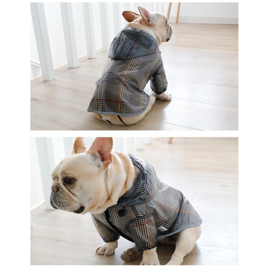 レインコート 雨具 ドッグウェア 雨 散歩 犬 服 ドッグウェア 犬服 レインコート 犬 小型犬 中型犬 防水 通気性よい 着脱簡単 チェック柄 かわいい Yu24 癒し館 通販 Yahoo ショッピング