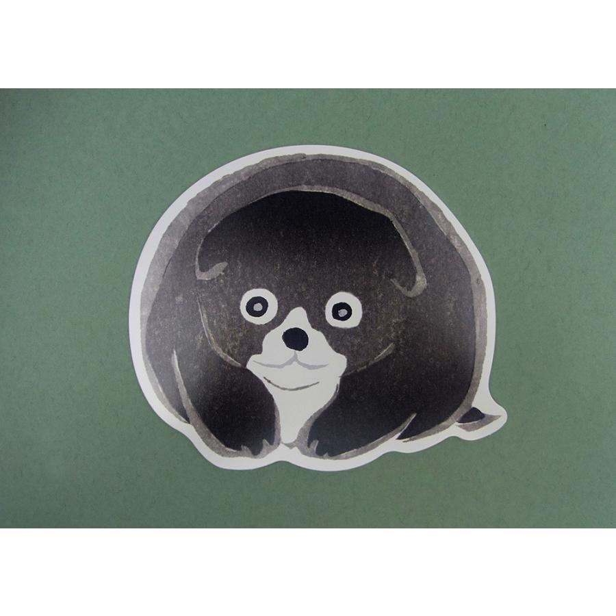 日本画切り抜き特殊はがき ダイカットポストカード 芳中 仔犬 クロ犬 H4 1811 Caeru 通販 Yahoo ショッピング