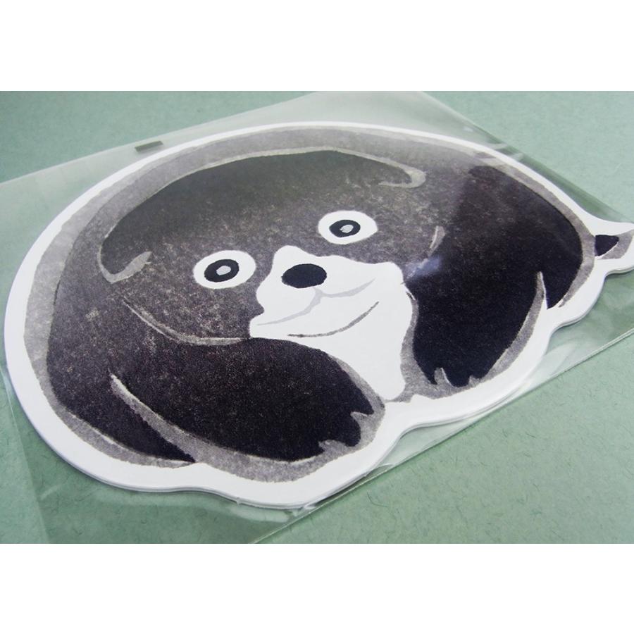 日本画切り抜き特殊はがき ダイカットポストカード 芳中 仔犬 クロ犬 H4 1811 Caeru 通販 Yahoo ショッピング