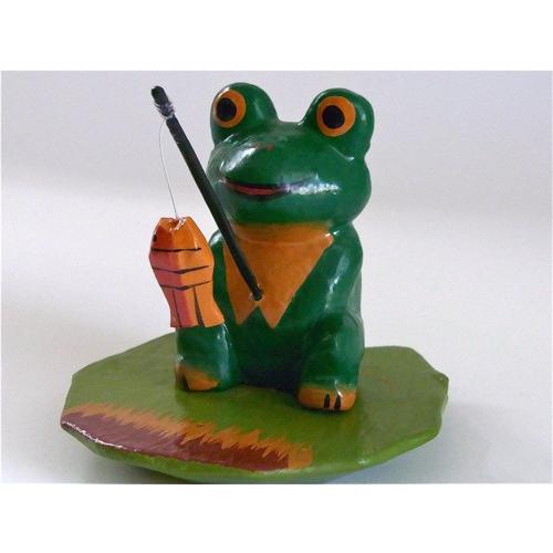 バリ雑貨木工置物 釣りカエル 小 Bfts Caeru 通販 Yahoo ショッピング