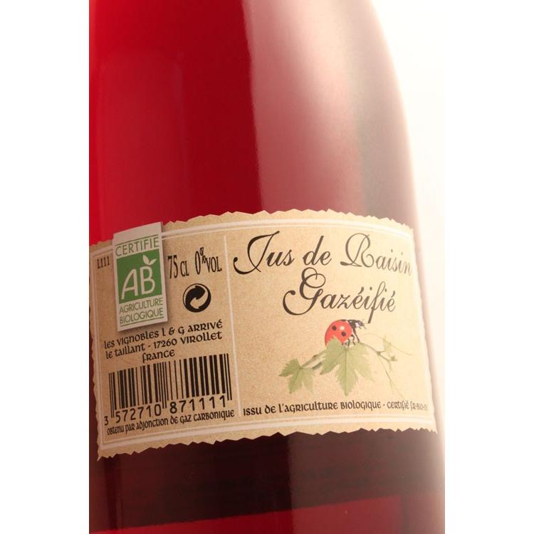 ジュ・ド・レザン・ガゼイフィエ　赤/ドメーヌ・エリザベス ポール・ジロー　スパークリングジュースと同じようなブドウジュースです | 