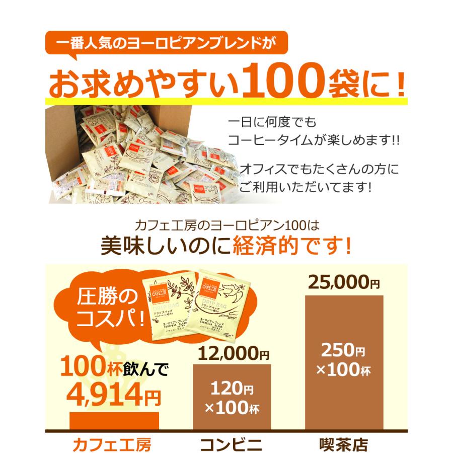 コーヒー ドリップコーヒーヨーロピアンブレンド 9g×100袋  コーヒー通販カフェ工房 |  | 04