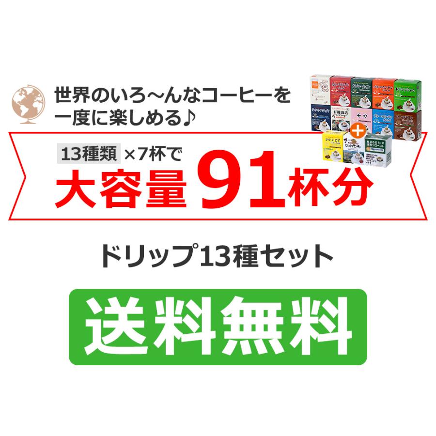 コーヒー ドリップコーヒー13種91杯セット（７杯×13種 計91袋入)　送料無料 コーヒー通販カフェ工房 |  | 08