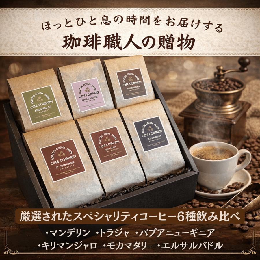 最高級 コーヒー豆ギフト スペシャリティ 6種 飲み比べ 1200g (200×6袋