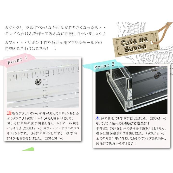 手作り石鹸用アクリルモールド ロールタイプセット（押出板付き