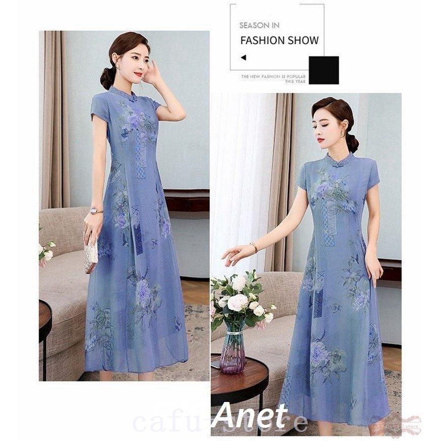チャイナドレス風ワンピース ロング丈 半袖 アオザイ風ワンピース 夏 マキシチャイナ風ワンピース チャイナドレス ワンピース 40代 50代 きれいめ 大きいサイズ Mdp4d0gwqo ワンピース チュニック Www Elghoniemy Com