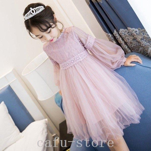 ブランドのギフト キッズワンピース女の子女児スカートフォーマルドレスチュールワンピース長袖レース可愛い結婚式子供ドレスピアノ発表会かわいいきれいめ ワンピース サイズ 1cm 100 110 Betrade Com Br