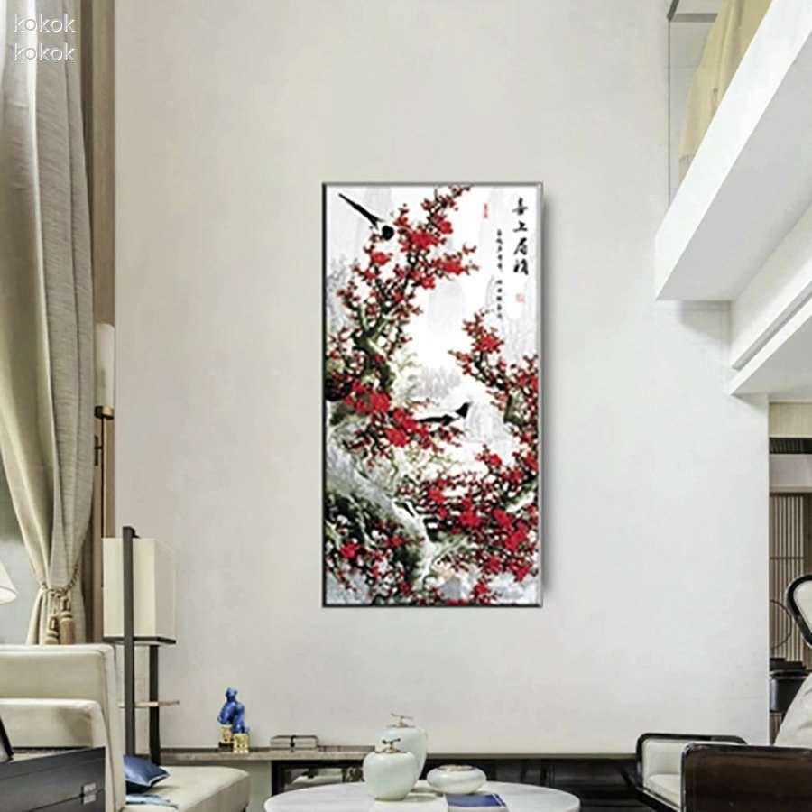 掛け軸 用 ポスター 梅の花 鳥 バード Bird 風水 タペストリー 掛軸用 壁掛け 室内 インテリア おしゃれ 絵 玄関 部屋 和室 飾り 壁 風水グッズ 金運 開運祈願 掛け軸 Www Mantraman Com Mx