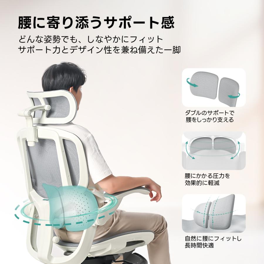 CAGUUU アクシスコアライト オフィスチェア オットマン付き メッシュ 座面スライド エルゴノミクス ワークチェア デスクチェア パソコンチェア おしゃれ_2