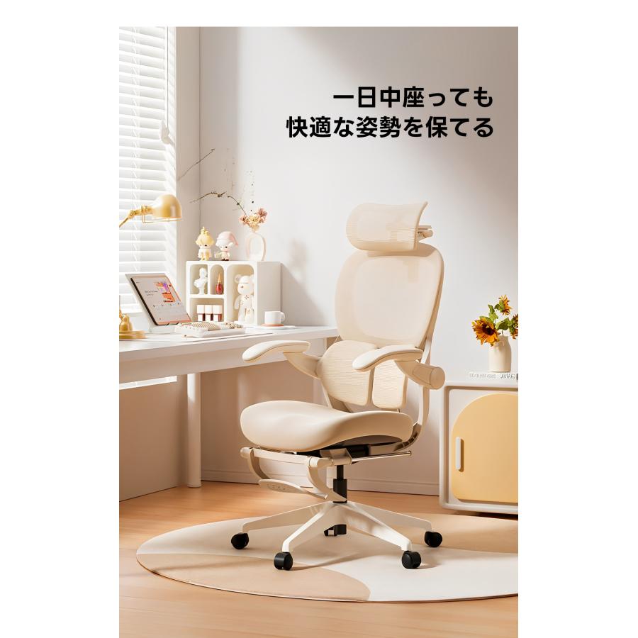 CAGUUU アクシスエアリーオフィスチェア オットマン付き 人間工学