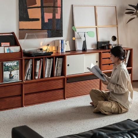 CAGUUU モジュール式多機能キャビネット L72*W38*H36cm 壁面収納家具