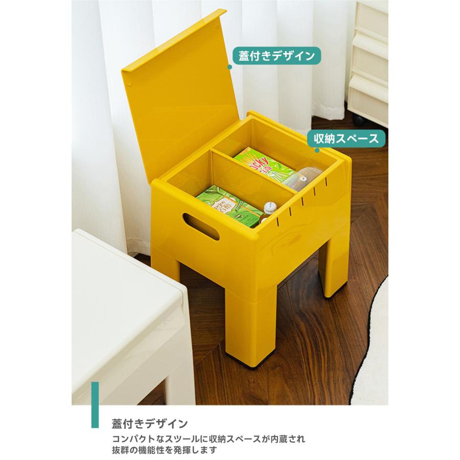 スツール 08⭐︎送料込み⭐︎ CAGUUU 収納付きシンプルロースツール 多機能収納付き北欧風