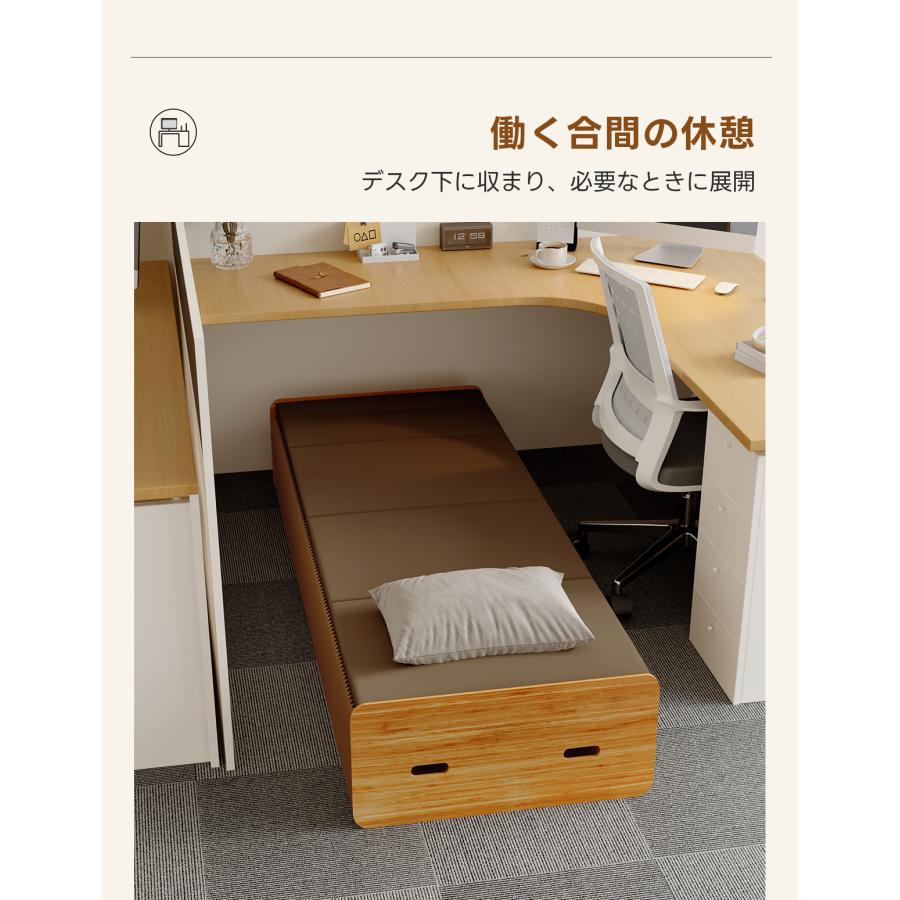 CAGUUU Kraft Paper ベッド 折りたたみベッド アコーディオン型