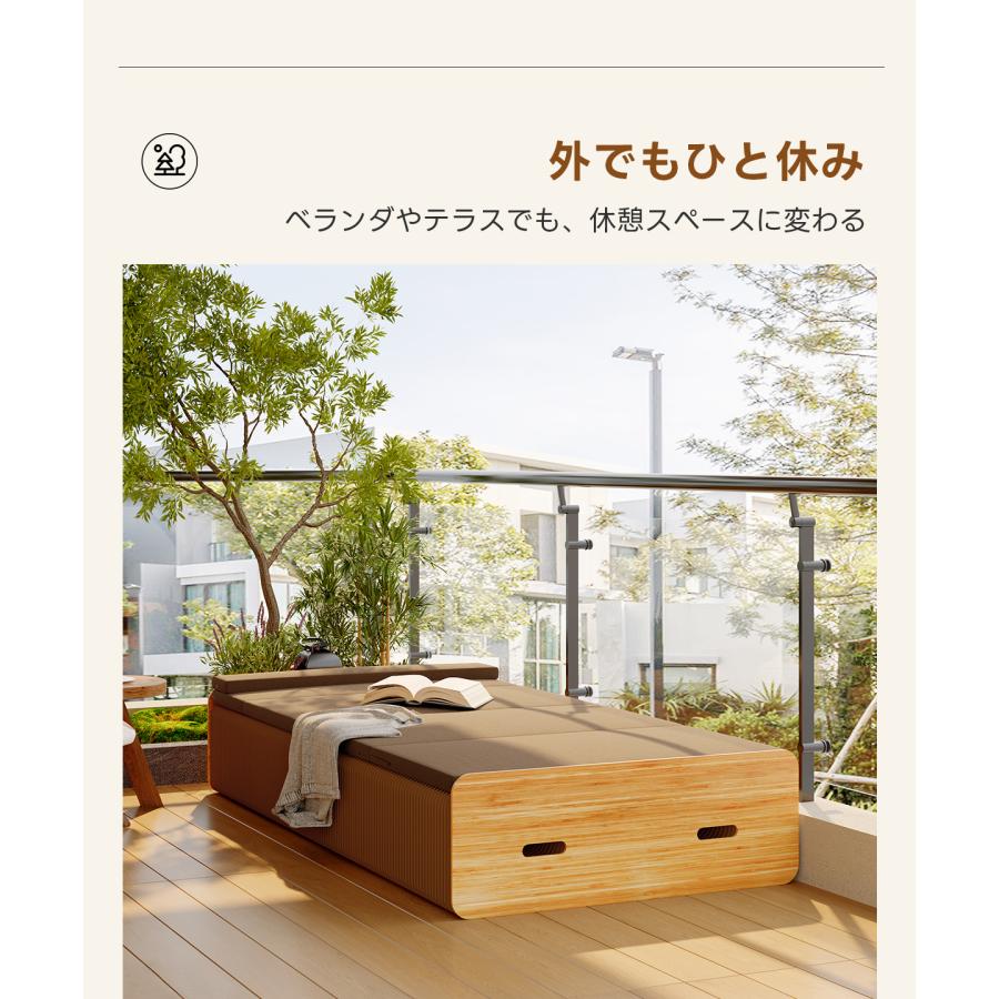 CAGUUU Kraft Paper ベッド 折りたたみベッド アコーディオン型