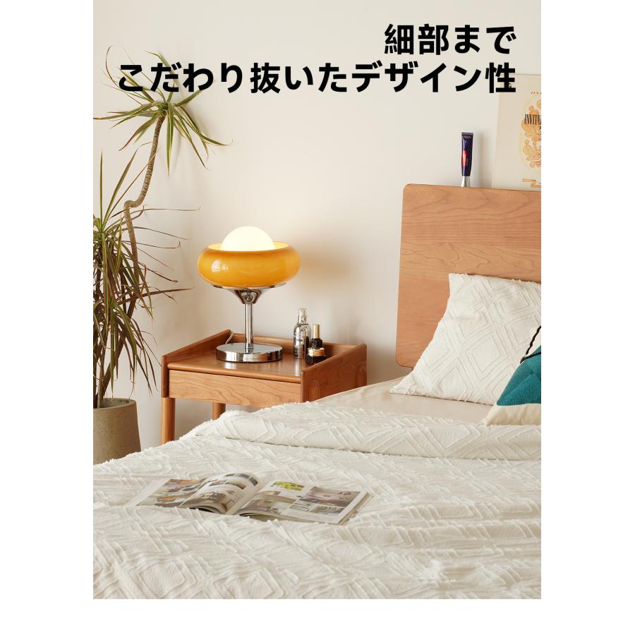 CAGUUU 引き出し付きウッドナイトテーブル ミニマルデザインのチェリー