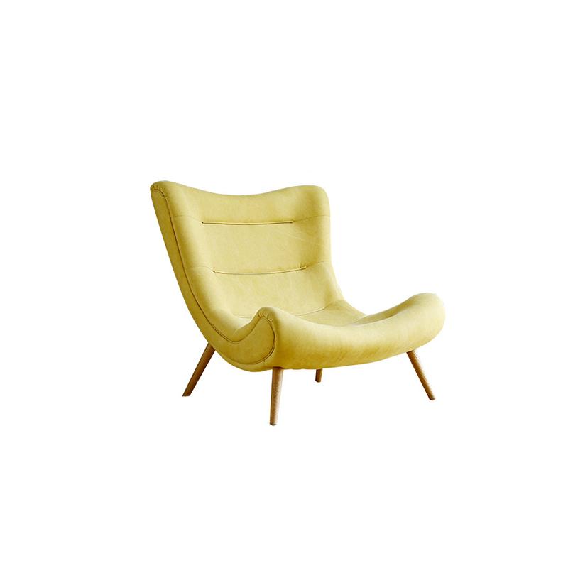 CAGUUU ハイバッククッションソファチェア L88*W105*H95cm 天然木製