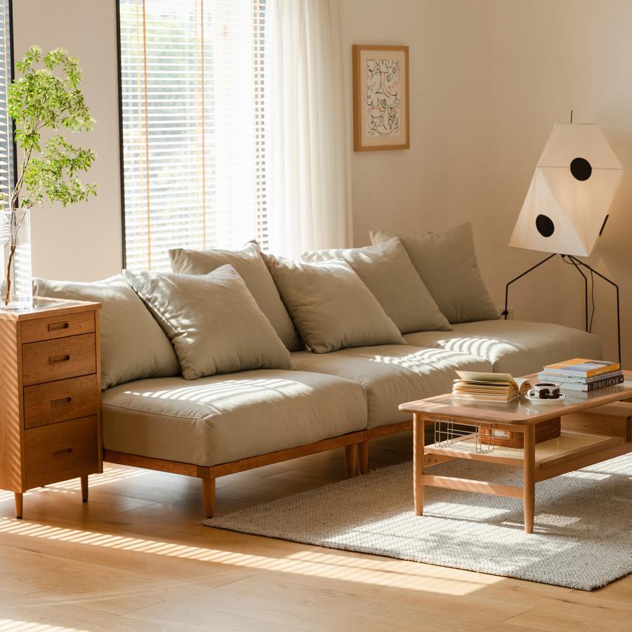 展示品　家具蔵　カグラ　カウチソファ　チェリー材　無垢材　コーナーソファ 展示品 家具蔵 カグラ カウチソファ チェリー材 無垢材 コーナーソファ