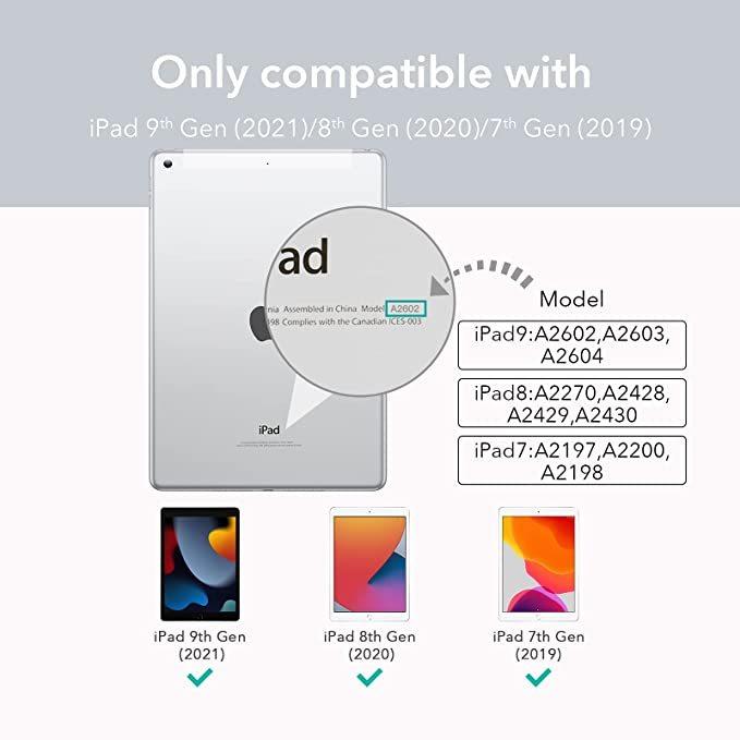 iPad 第9/8/7世代 (2021, 2020, 2019) ケース オートスリープ/ウェイク機能対応 半透明 薄型 軽量 傷防止 ハードカバー 三つ折りスタンド|caihong|03