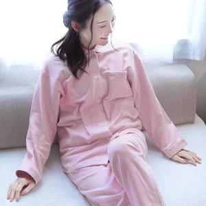 Suimin Care 日本製 レディース わたもうふ パジャマ 綿100％ 無地