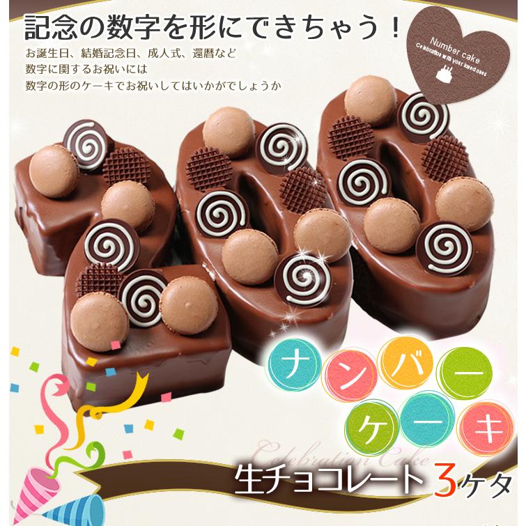 数字の形のケーキ ナンバーケーキ 3ケタ　生チョコレートタイプ　誕生日ケーキ アニバーサリーケーキ♪数字の形のケーキでお祝い☆