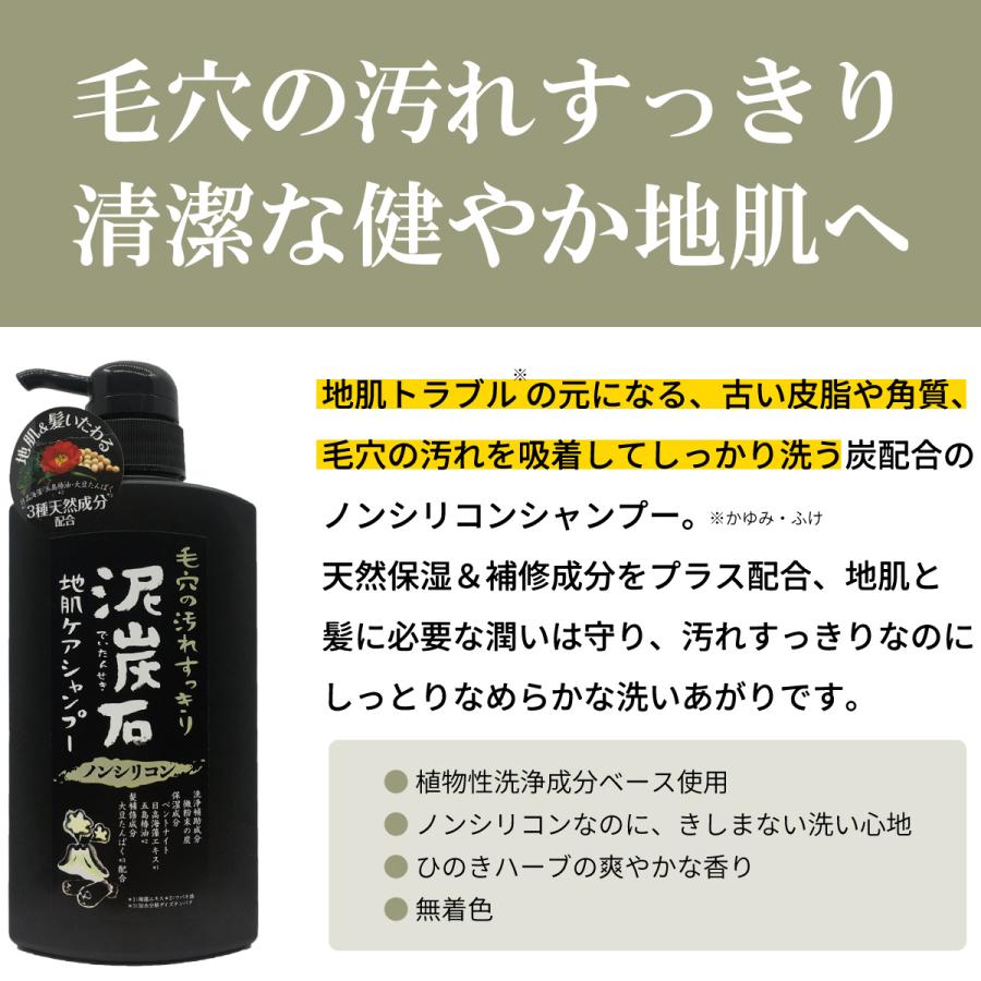 泥炭石（でいたんせき） 地肌ケアシャンプー 500ml ノンシリコン 地肌＆髪いたわる3種の天然成分（日高海藻・五島椿油・大豆たんぱく）配合 ペリカン石鹸 |  | 03