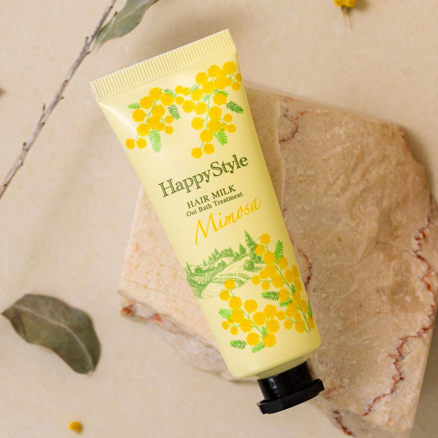 ハッピースタイルミルクモイスチュア ミモザの香り 洗い流さないヘアトリートメント 40g | 