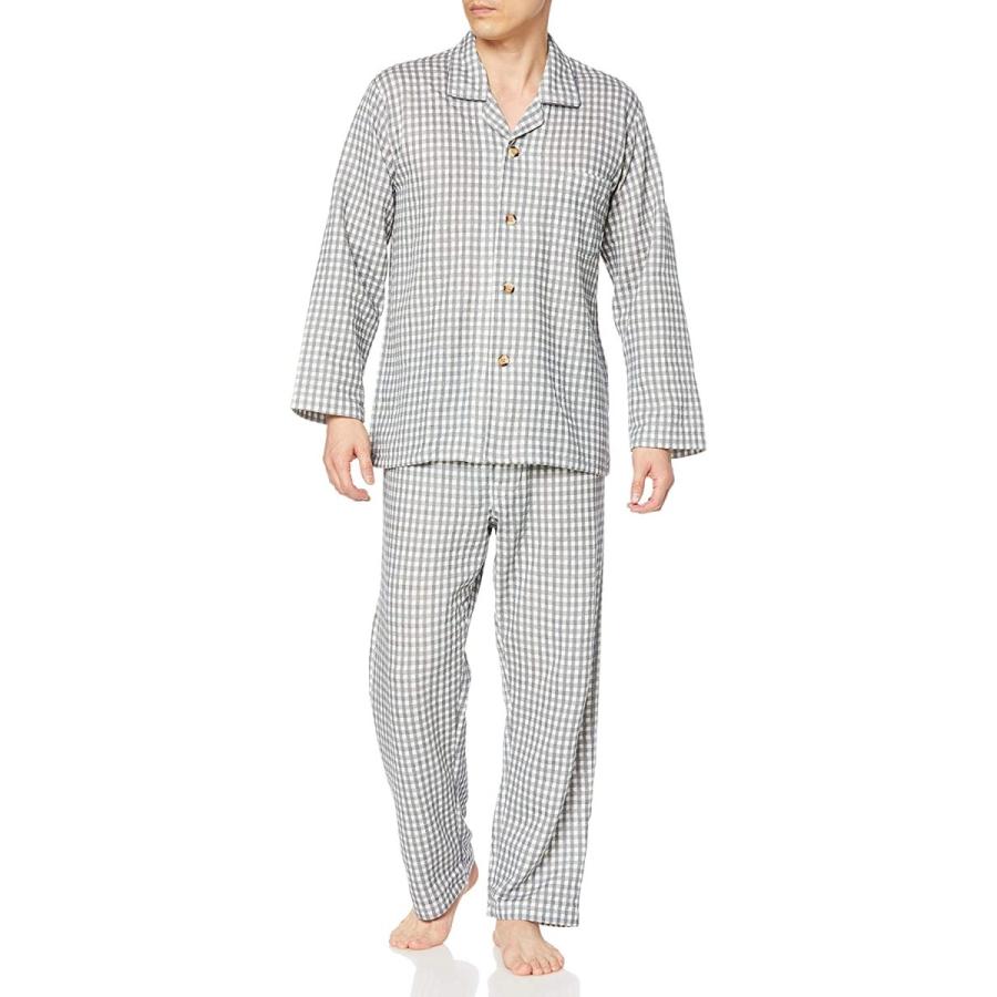 本命ギフト グンゼ Ll グレー3 メンズ ソフトキルト ポリプロピレンキルト 長袖長パンツ パンツ前あき 背中保温 ウォームプラス パジャマ パジャマ