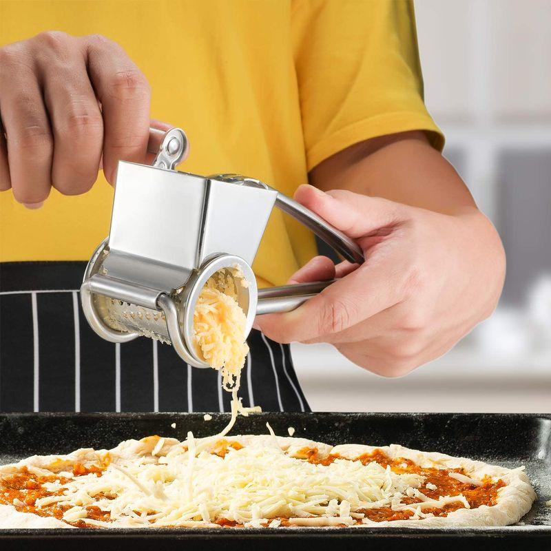 チーズグレーター シュレッダー 回転 おろし金 回す 削る ステンレス Rotary Cheese Grater, Thicken Stainless_1