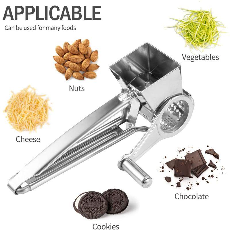 チーズグレーター シュレッダー 回転 おろし金 回す 削る ステンレス Rotary Cheese Grater, Thicken Stainless_2