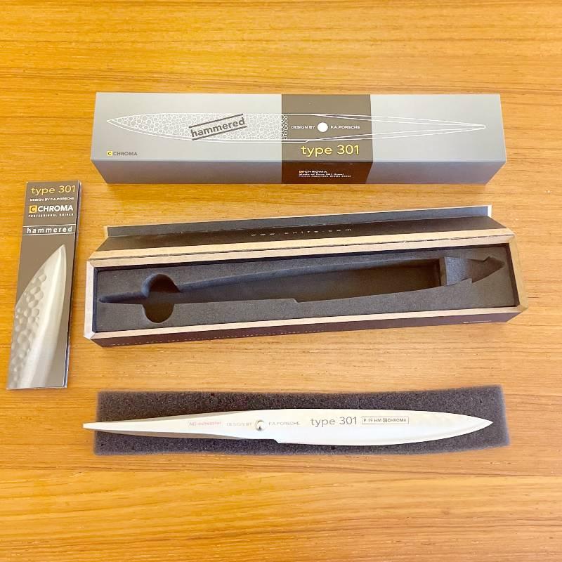 ポルシェデザイン 包丁 ハンマー 果物ナイフ クロマ Type 301 槌目模様