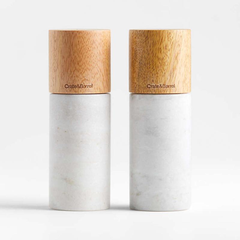 ソルト ペッパー 大理石 CRATE & BARREL限定 BARREL Marble and ソルト ペッパー 大理石 CRATE & BARREL限定 BARREL Marble and