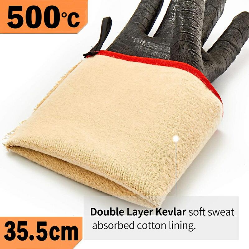 グローブ バーベキュー 耐熱 燻製 防水 キャンプ 手袋 ラピカ RAPICCA BBQ Gloves 14IN Heat Resistant Wat_1