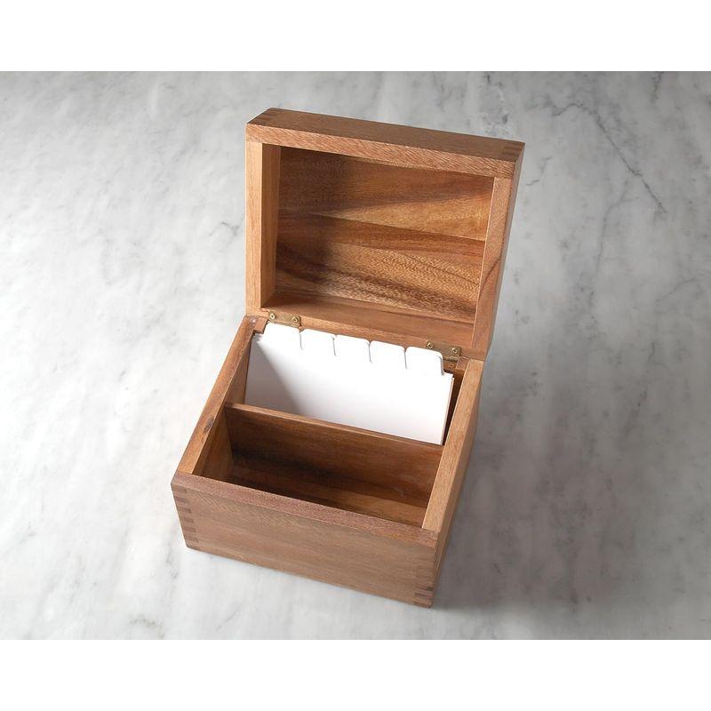 レシピボックス アカシア 木製 Ironwood Gourmet Acacia Wood Recipe Box with Divider Tabs_1