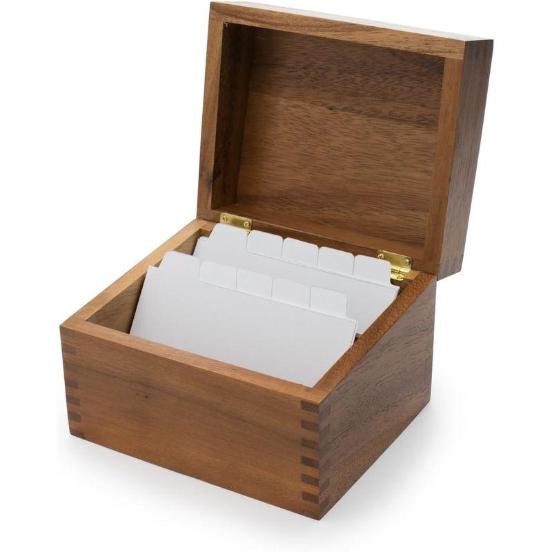 レシピボックス アカシア 木製 Ironwood Gourmet Acacia Wood Recipe Box with Divider Tabs_3