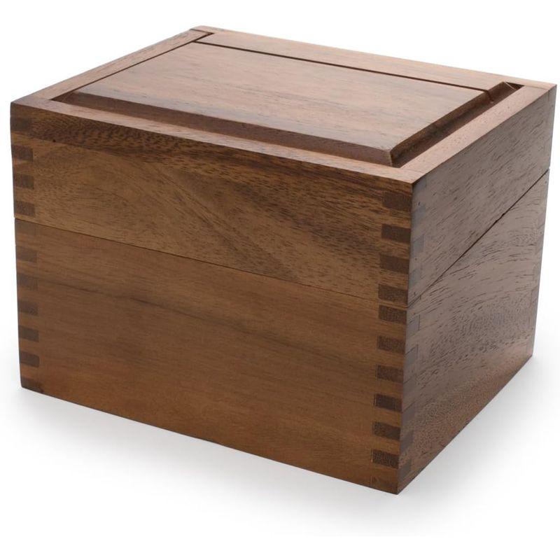 レシピボックス アカシア 木製 Ironwood Gourmet Acacia Wood Recipe Box with Divider Tabs_5