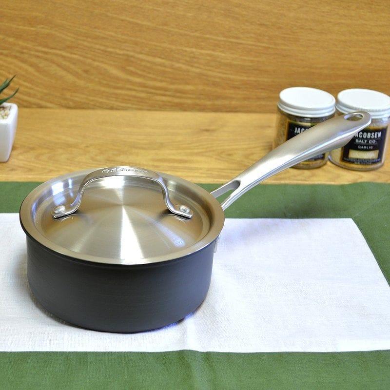 クイジナート 片手鍋 フタ付 PTFEフリー PFOAフリー Cuisinart GreenGourmet HardAnodized