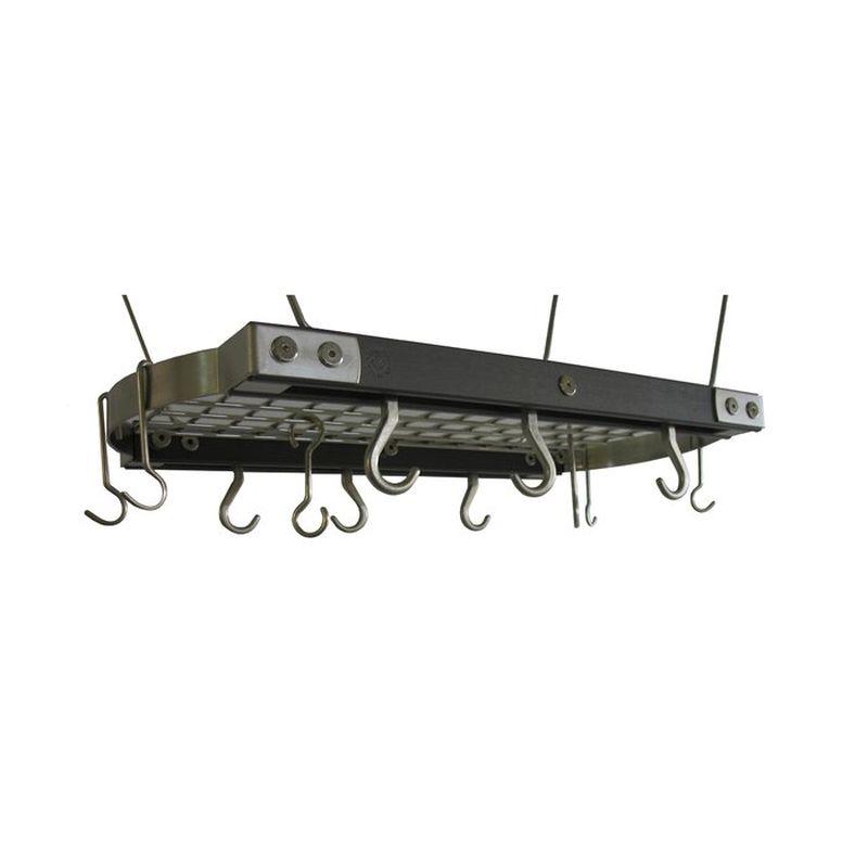 ポットラック 鍋かけ 天井につるすタイプ J.K. Adams Mini Gray Oval Ceiling Hanging Pot Rack PRCの画像