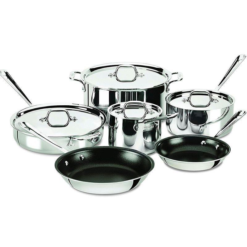 オールクラッド Tri Ply ステンレス フライパン 鍋 10点セット Pfoaフリー All Clad 4014 Nsr2 R Stainle Supersport Tn