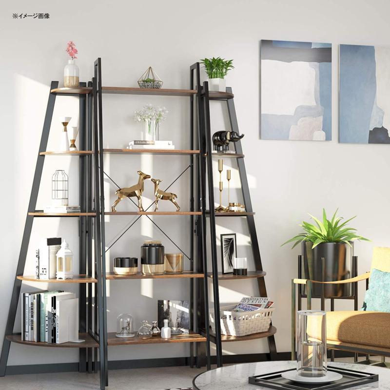 コーナーラック 5段 棚 パーチクルボード アイアンフレーム Homfa Industrial Corner Ladder Shelf, 5 Tierの画像