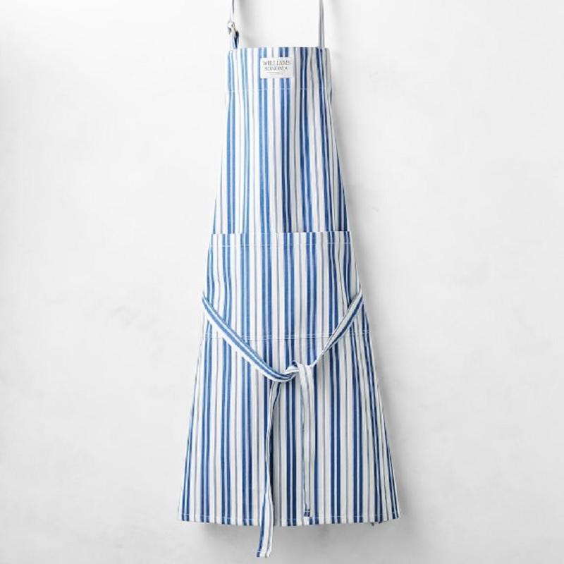 ウイリアムズ・ソノマ エプロン クラシックストライプ ローマ字名入れ可 (別途料金) W69×L91cm Williams Sonoma Classiの画像