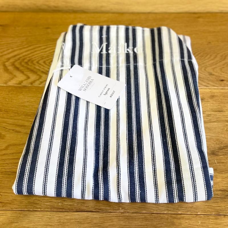 ウイリアムズ・ソノマ エプロン クラシックストライプ ローマ字名入れ可 (別途料金) W69×L91cm Williams Sonoma Classiの画像