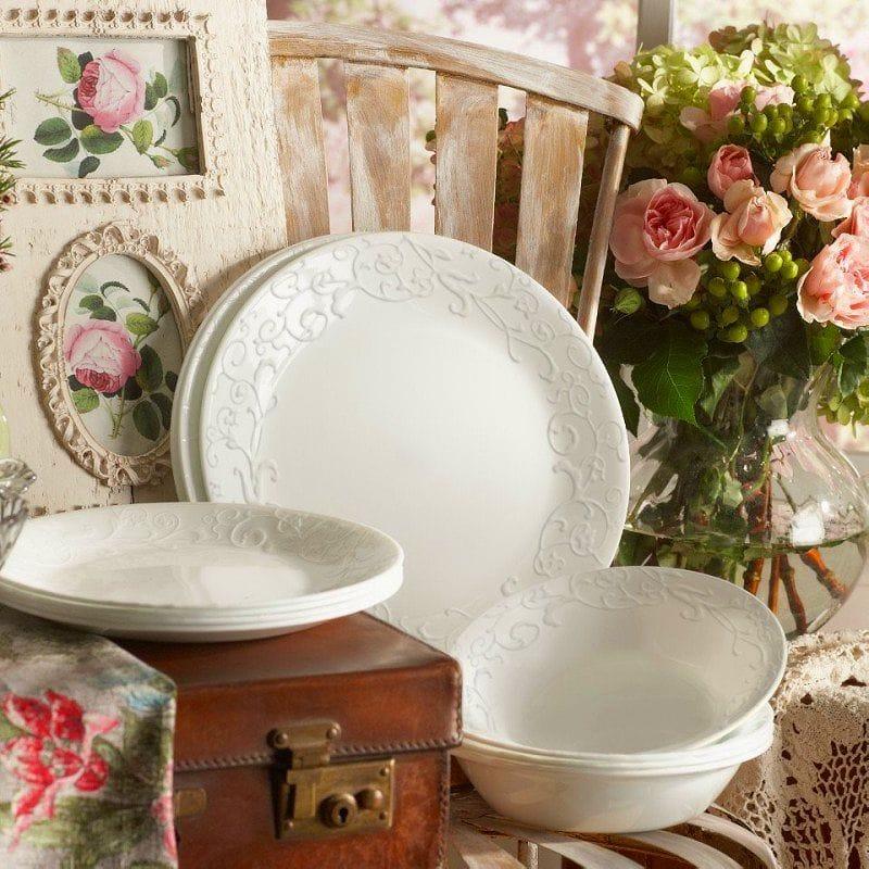 コレール 26cm ディナープレート 4枚セット 結婚式 引き出物 エンボス