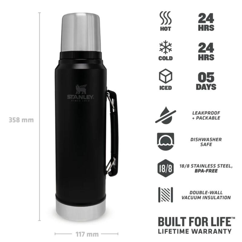 水筒 ウォーターボトル 魔法瓶 ステンレス スタンレー 1L 保温冷 24時間 Stanley CLASSIC LEGENDARY BOTTLE 1.の画像