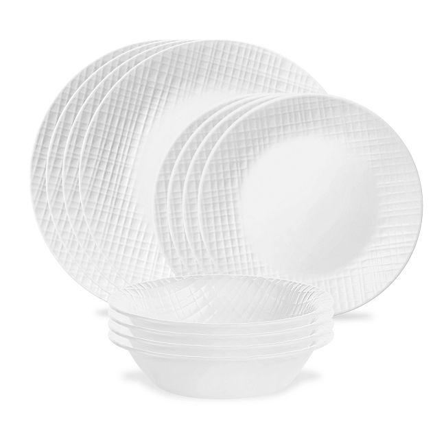 コレール 食器 ディナーウェア 4組 12点セット リネン織 Corelle Linen