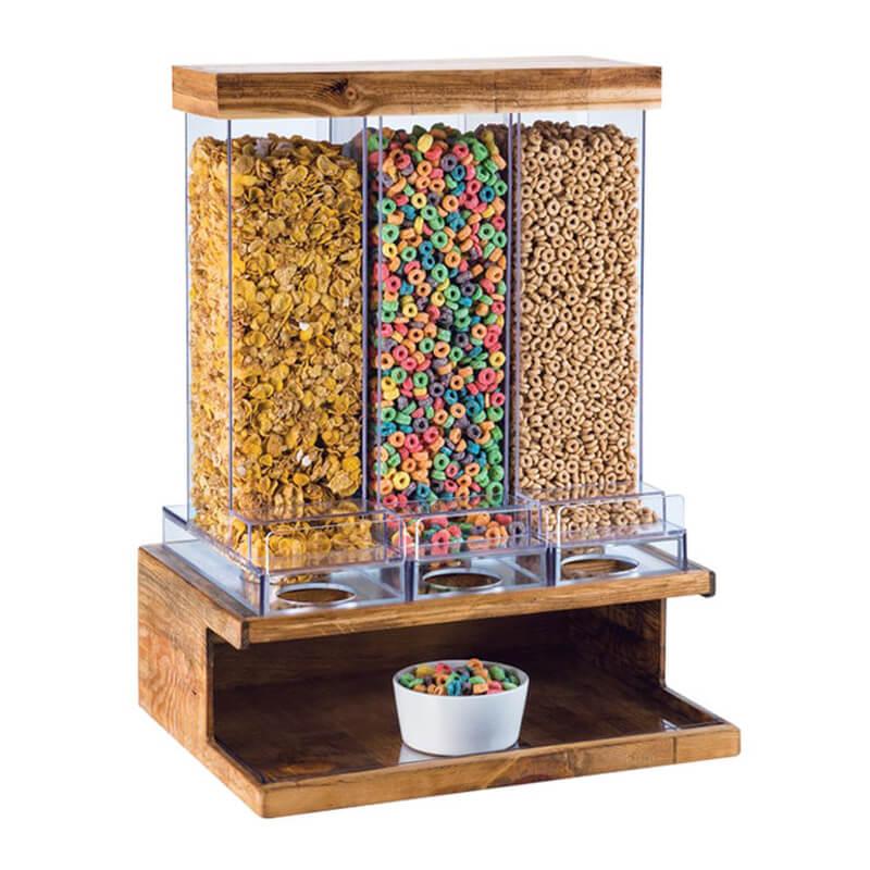 フードディスペンサー サーバー 3連 各9.8L トリプル 木製スタンド