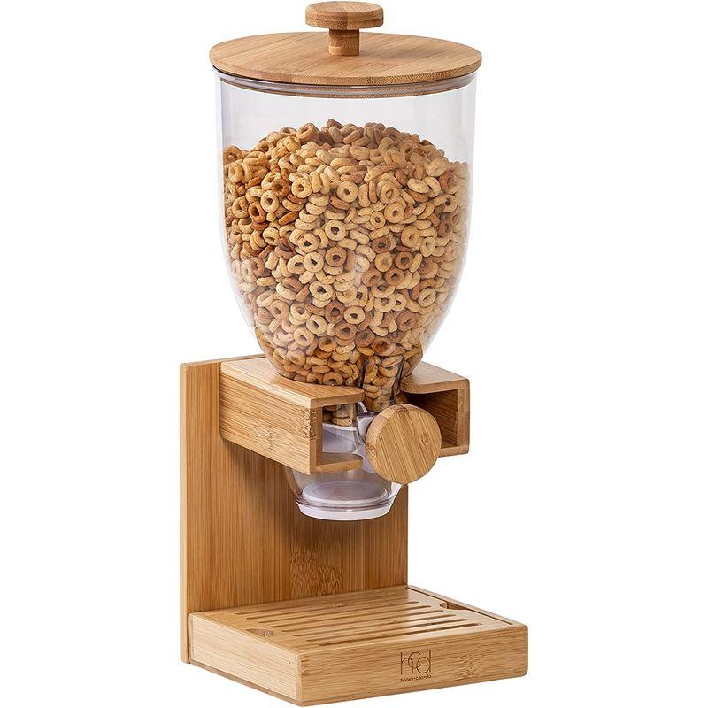 ドライフードディスペンサー シングル バンブー 竹 BPAフリー ゼブロ HoneyCanDo Bamboo Cereal