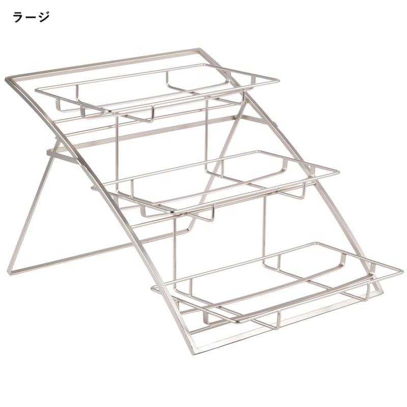 ディスプレイスタンド 角形 3段 メタル クロム カフェ レストラン バイキング ビュッフェ American Metalcraft TAS Foldの画像